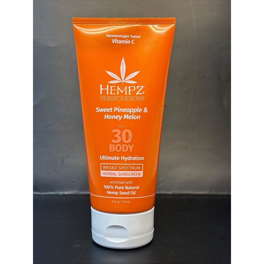 Hempz Sweet Pineapple & Honey Melon SPF 30 Body Herbal Sunscreen 6oz Vitamin C